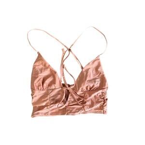 NWT Urban Outfitter Mauve Out from Under Cropped Silky Thin Strap Tank Top - S